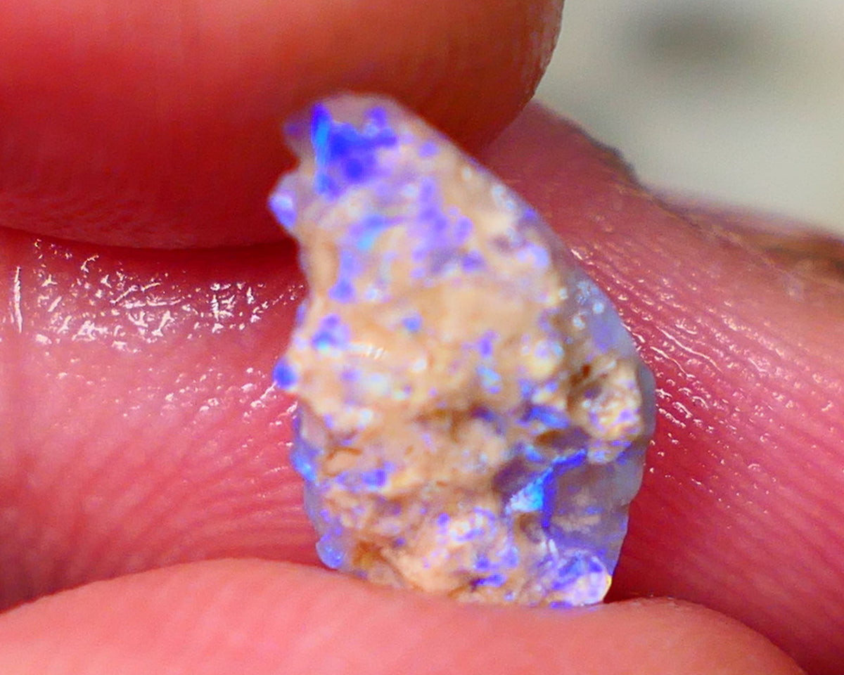 Lightning Ridge Crystal knobby opal formation rough 1.75cts Small But Packing Bright Vibrant blues 14x8x4mm GMB-047