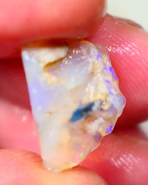 Lightning Ridge Crystal Seam opal rough 4.80cts Blue colours in the bar to gamble 17x12x5mm  GMB-042