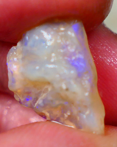 Lightning Ridge Crystal Seam opal rough 4.80cts Blue colours in the bar to gamble 17x12x5mm  GMB-042