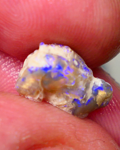 Lightning Ridge Crystal knobby opal formation 3.10cts Gamble Blues fires to carve/collect 13xx6mm GMB-032