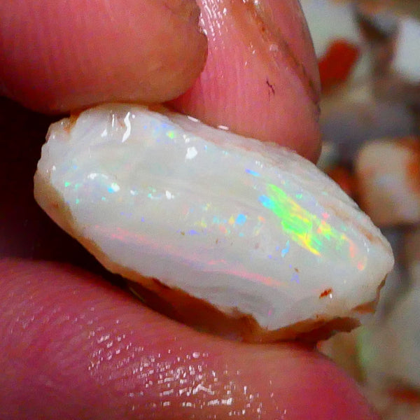 Reds & Rainbow of Amazing fires Gem Coober Pedy Crystal Seam 19.50cts How many Thick flat Stacked bars? All Packed with Red/Orange Dominant Multifires 19x16x13mm NSW117