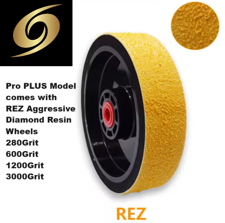 PULSAR DIAMOND™ "Slick 6 Pro PLUS" Cabbing Machine 6 wheels x 6"/150mm 2 x Sintered Diamond wheels & 4x REZ Pro Diamond Resin wheels plus Sintered Diamond saw & table , Flat lap & More . Lapidary Cab Cabber Grinding Polishing