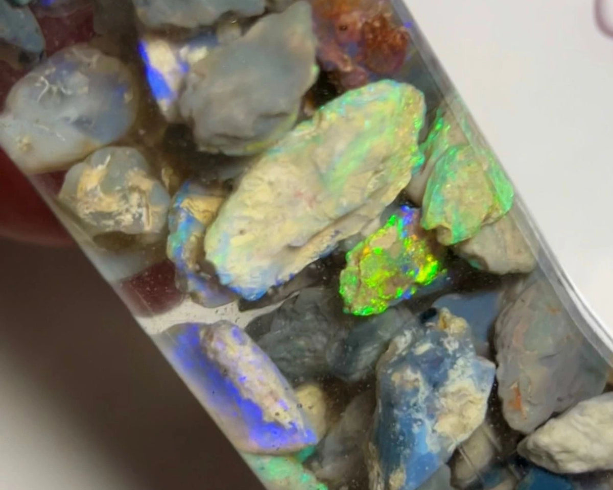 Lightning Ridge knobby opal rough 240cts Lots Bright Multicolours to gamble  21x13x6 to 8x7x3 mmm NSW085 (jar not included)