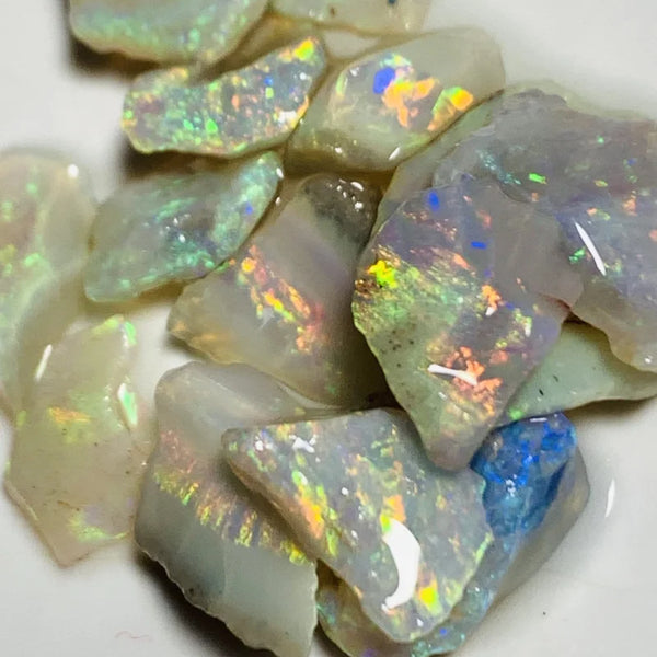 Lightning Ridge Rough Opal Parcel 21.5cts Cutters Candy select Material Gem Grade Bright Vivid Multifires & Stunning bars 14x13x2mm to 7x6x2mm WSX18