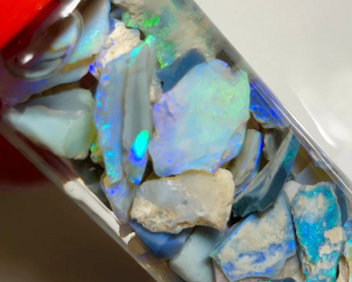 Lightning Ridge Dark Seam opal rough 115cts Lots Colours to Cut 16x14x3 to 7x4x2mm  NSW094 (jar not included)