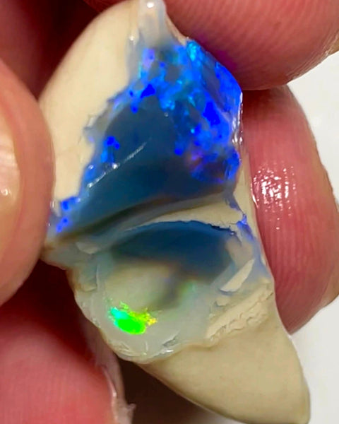 Lightning Ridge Rough / Rub Dark Crystal Knobby opal Miners Bench® 24cts Nice  Multifires 35x15x8mm WAC49