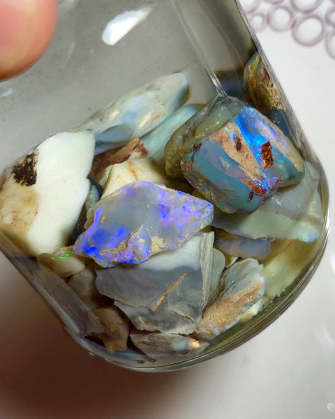 Lightning Ridge Rough Dark & Crystal Bright Opal Parcel 450cts Knobby & Seam Lots of Potential & Cutters bright Multi colours & bars 35x30x8mm to 10x5x3mm WAD1