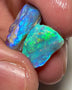 Lightning Ridge 11cts Bright pair of gorgeous Dark base Crystal Opal rough to cut/carve Bright Multicolours 18x10x6mm & 15x10x4mm 1334