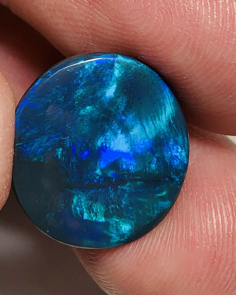 Australian Black Opal Gemstone 7cts  Mulga® Field N2 Body Tone B2 Brightness Gorgeous Green &  Blue fires 16x16x3mm GEM1000